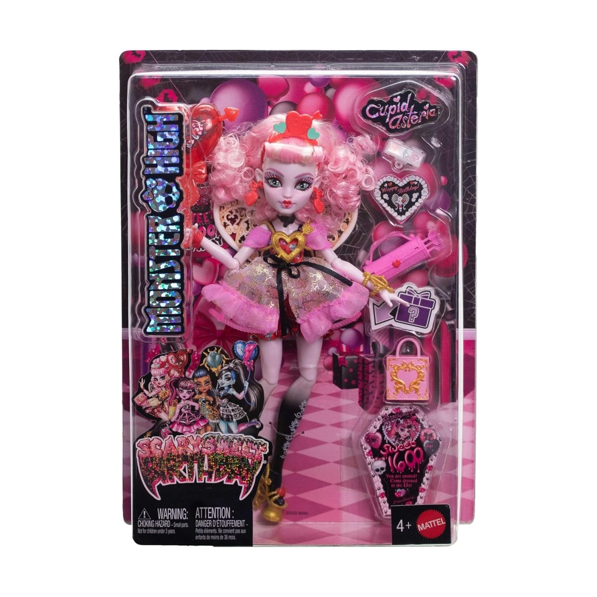 Monster High - Poupée Cupid Asteria monstrueux rose, MATTEL