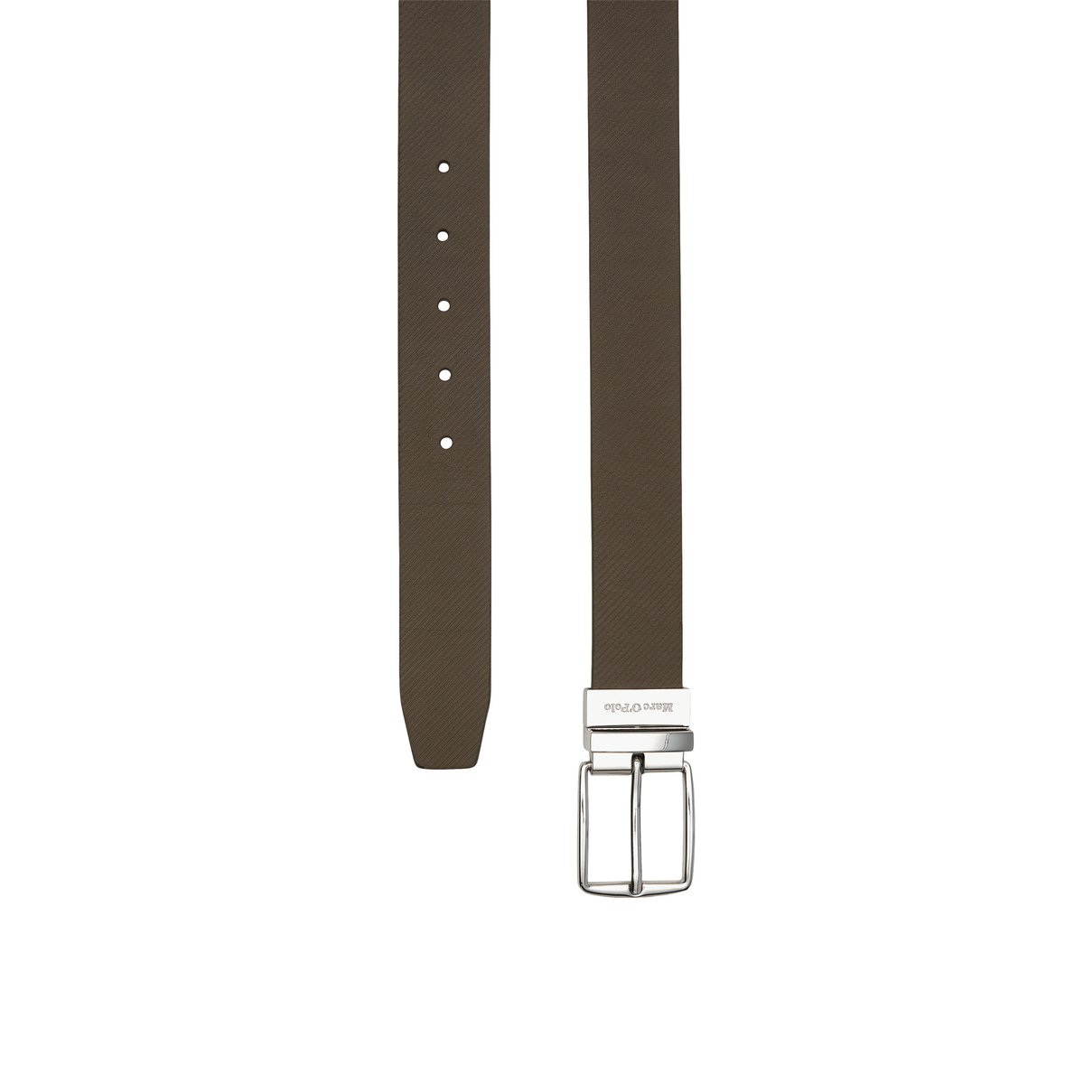 Ceinture réversible 2en1 avec côté lisse et structuré marron foncé, MARC O'POLO