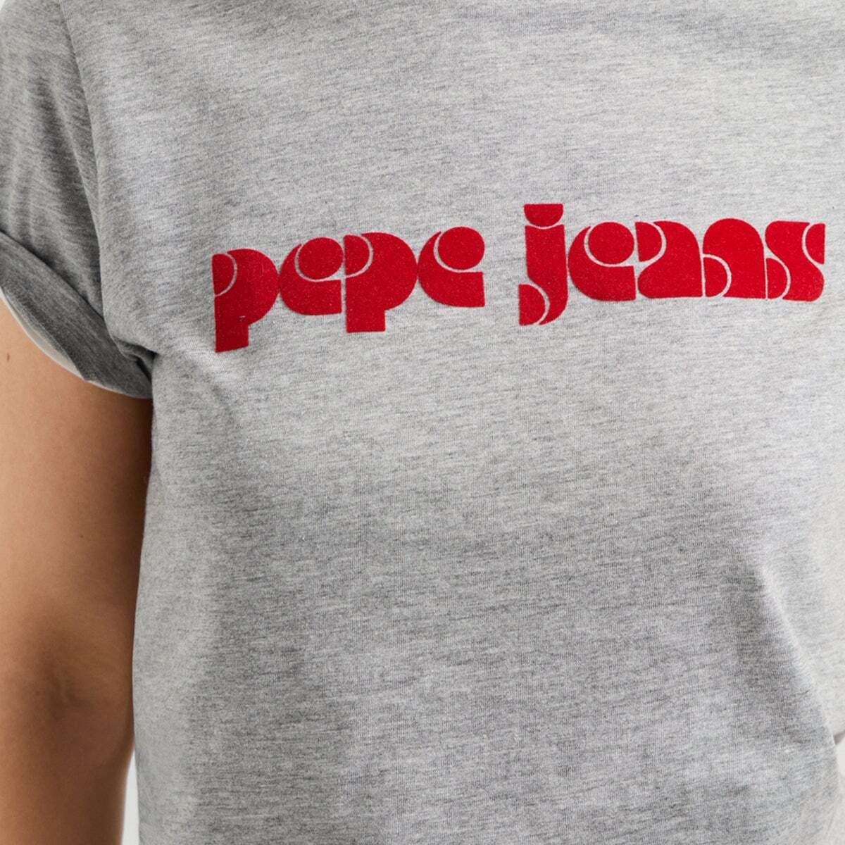T-Shirt À Logo Rétro Imprimé gris chine, PEPE JEANS