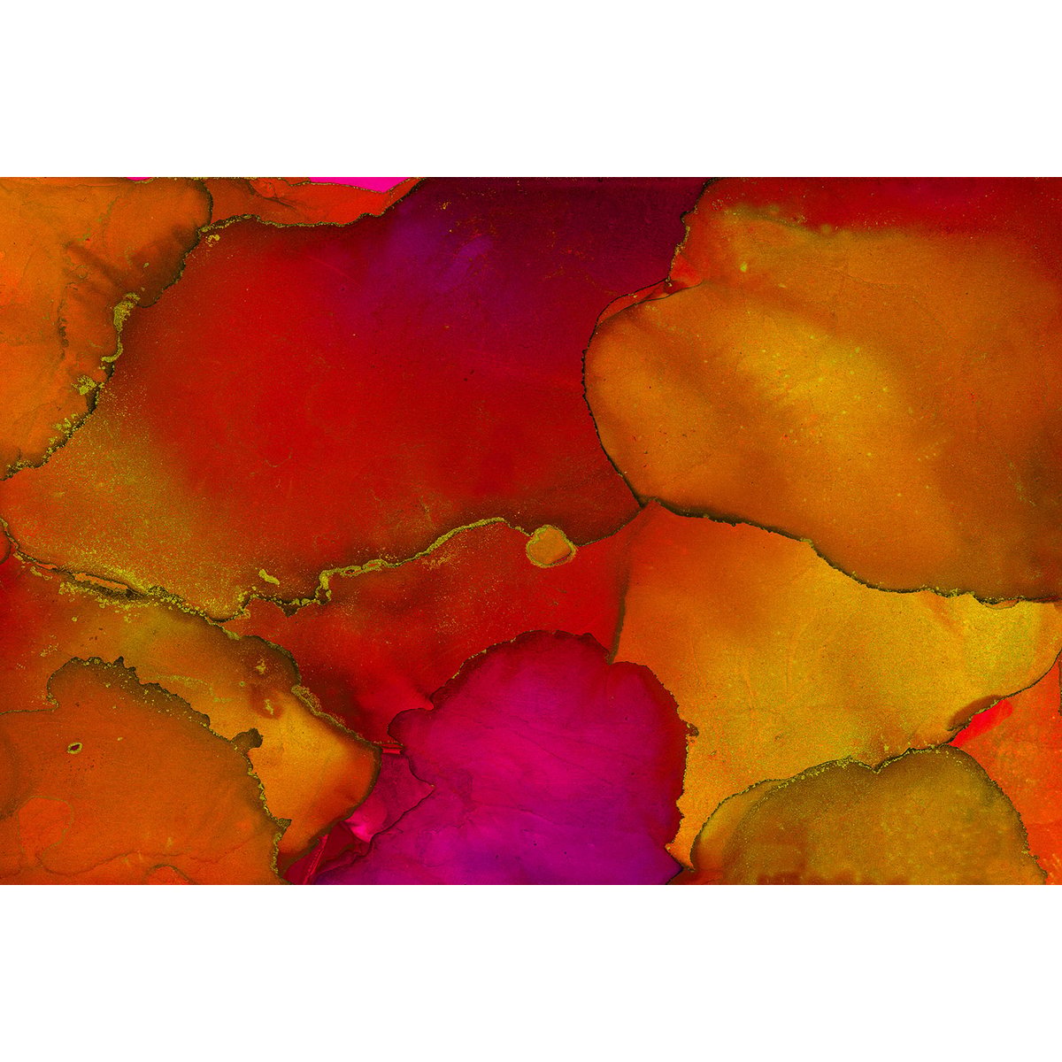 Tableau fragments orangés tableau alu dibond, HEXOA
