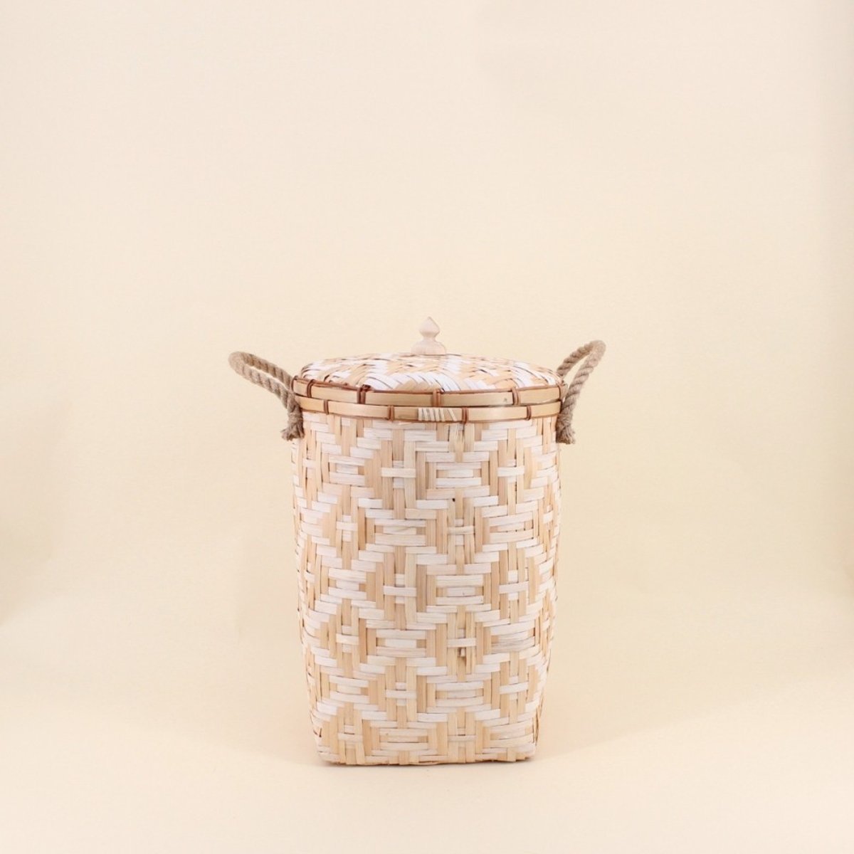 Set de 2 paniers à linge en bambou 48 et 51cm naturel, ORNAMI