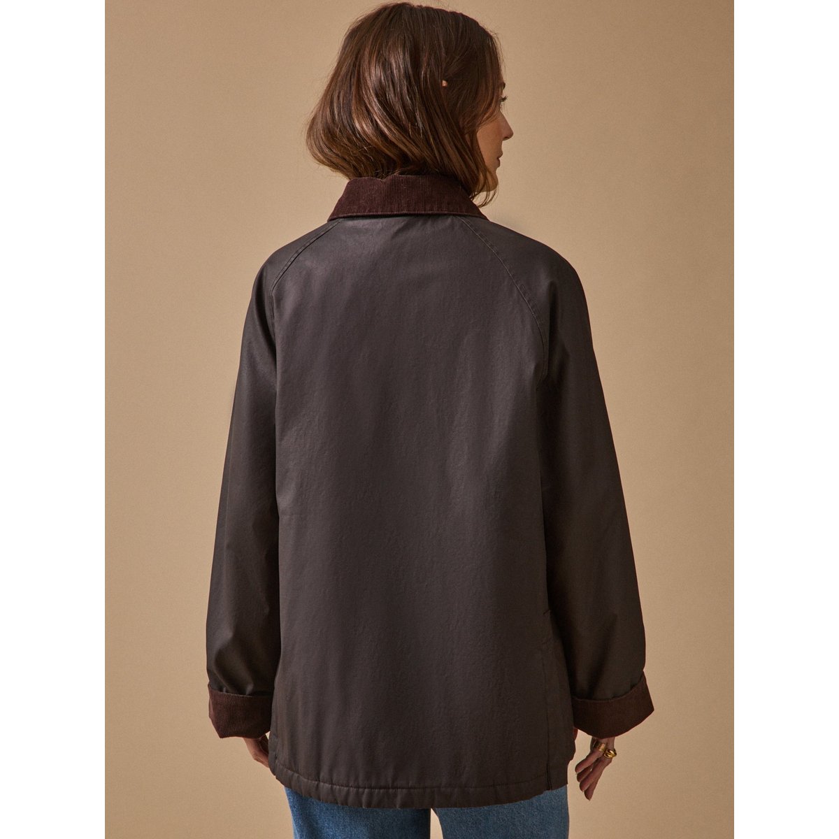 Veste  coton enduit chocolat, CYRILLUS
