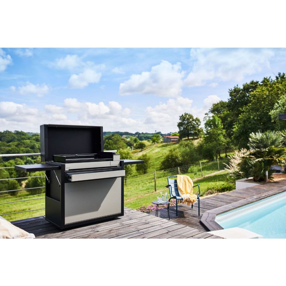 Chariot Plancha CH PAF75NG Acier Noir/Gris inox, FORGE ADOUR