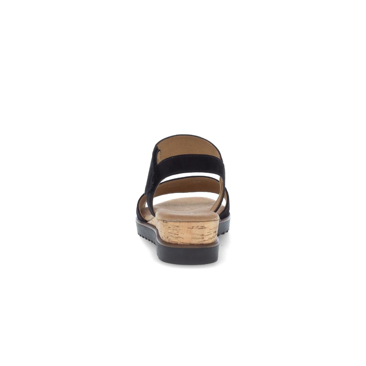 Sandales en cuir à talon compensé noir, GABOR