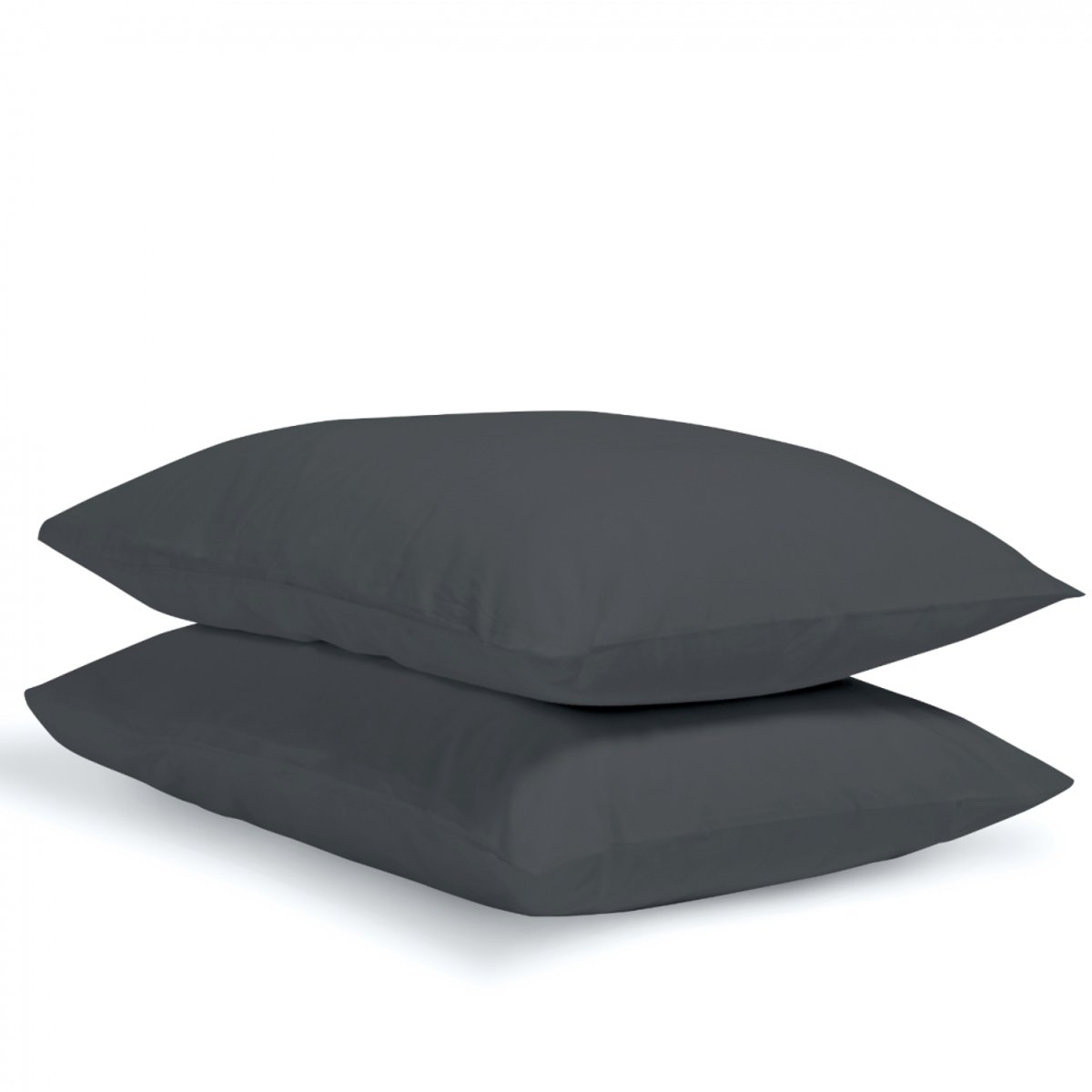 Taie d'oreiller unie PERCALE DE COTON anthracite, BLEU CALIN