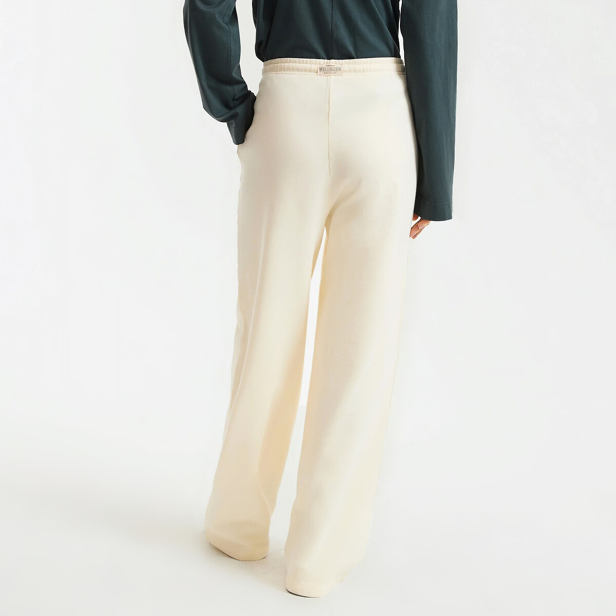 Fleece Wide Leg Elasticated Waist Trousers beige, LA REDOUTE COLLECTIONS