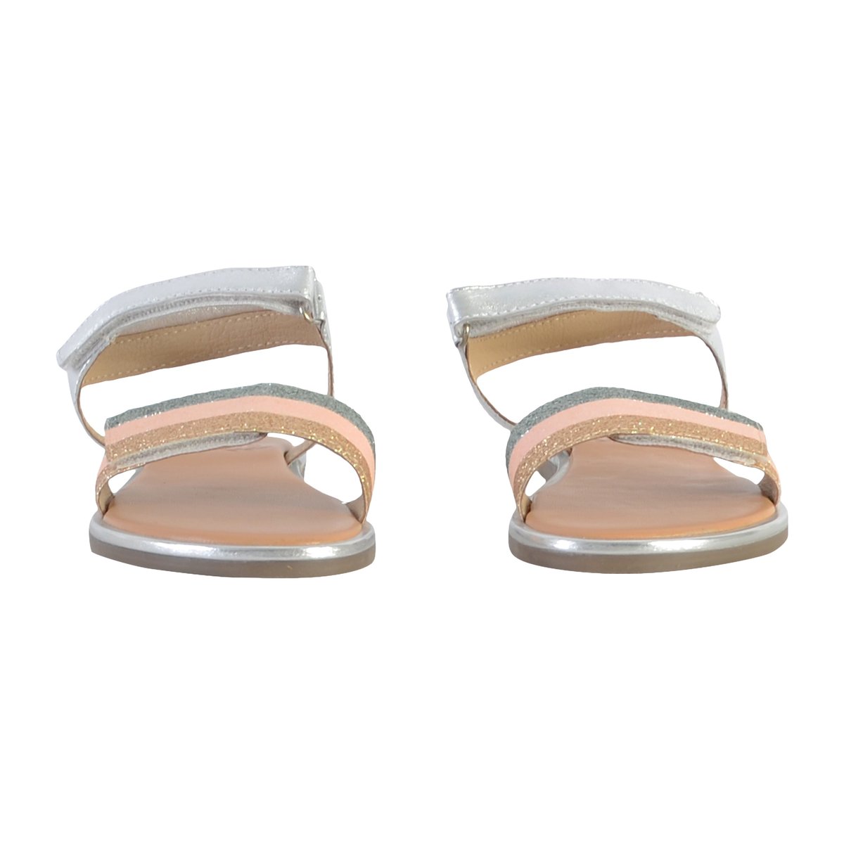 Sandale Plate Cuir Paganisa argent multi, MOD8