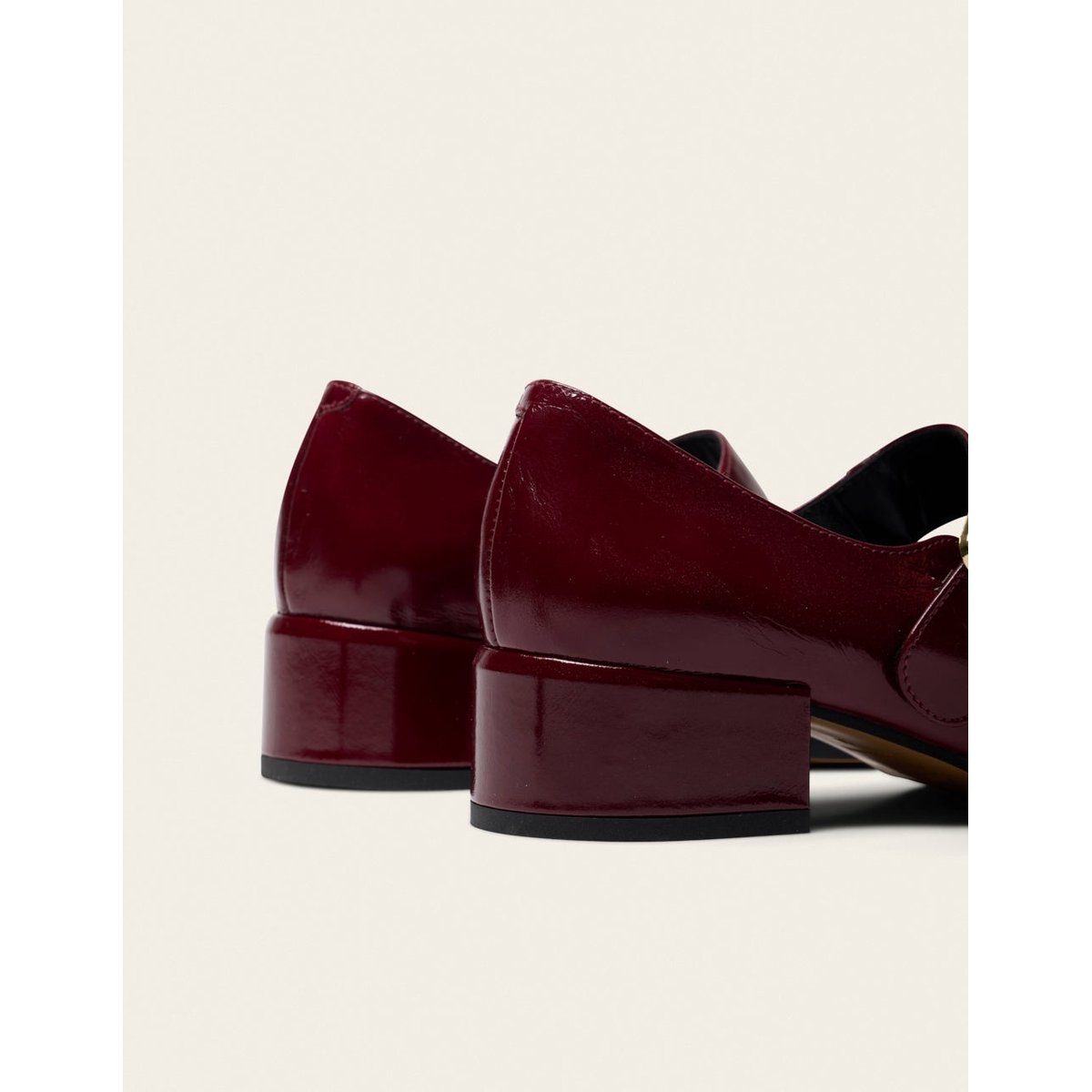 Escarpins AMARI cuir plissé bordeaux, ODAJE