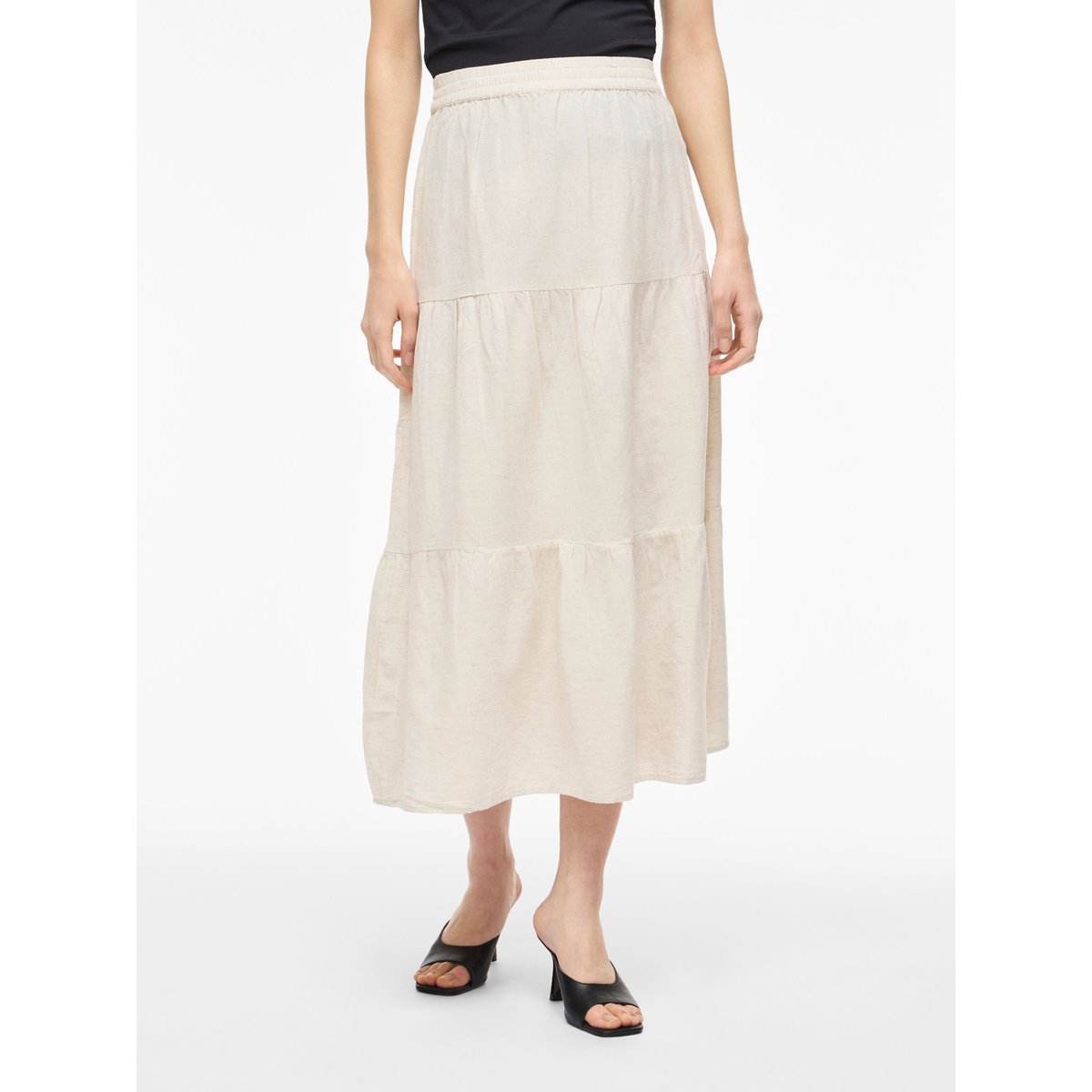 Jupe Longue super light natural melan, VILA