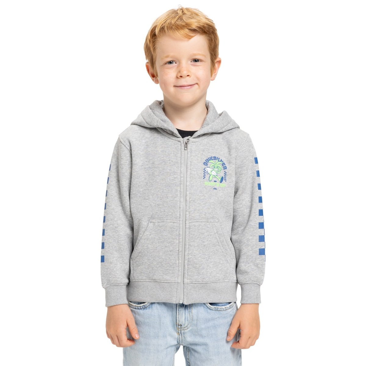 Sweat à capuche zippé GRAPHIC ZIPS gris light grey heather, QUIKSILVER