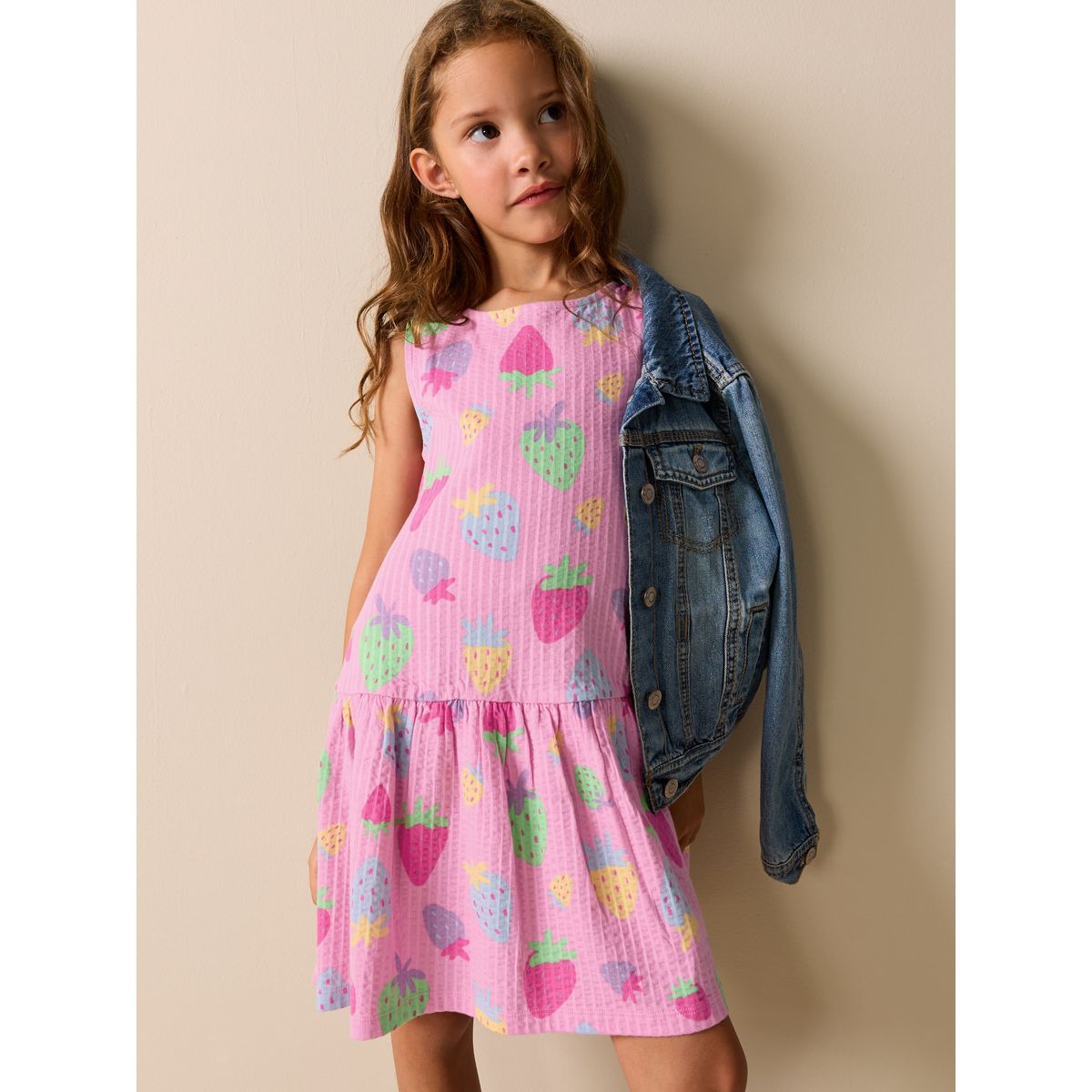 Robe en jersey sans manches fraises roses, NEXT