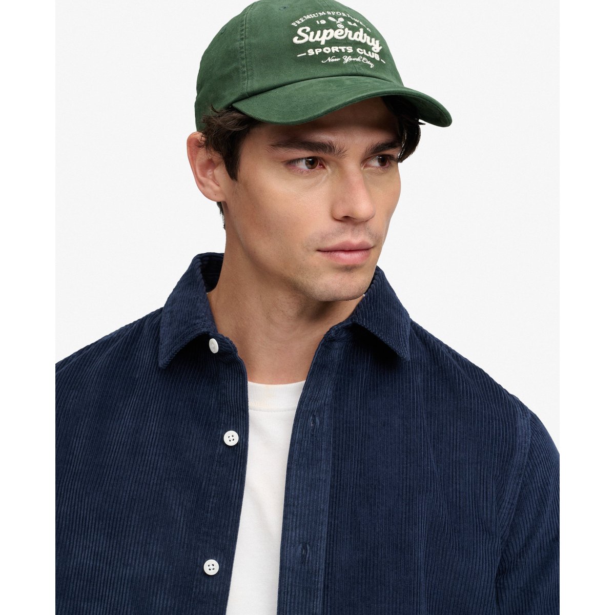 Surchemise en velours côtelé bleu marine nautique, SUPERDRY