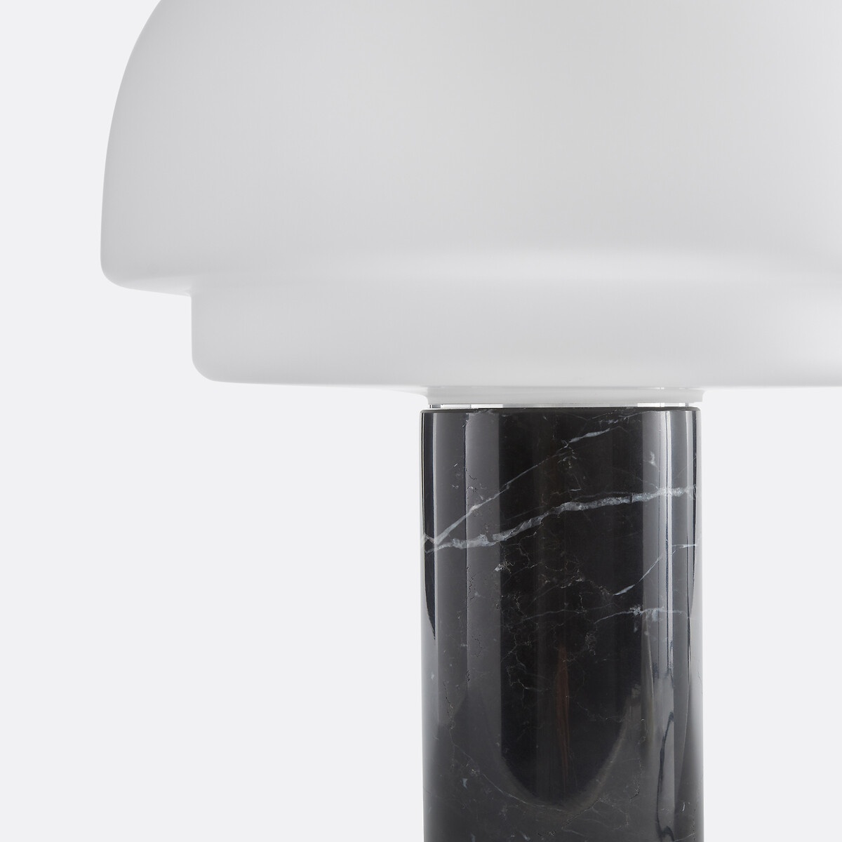 Lampada da tavolo, in opalina e marmo, altezza 43,1 cm, Agathilda nero , LA REDOUTE INTERIEURS