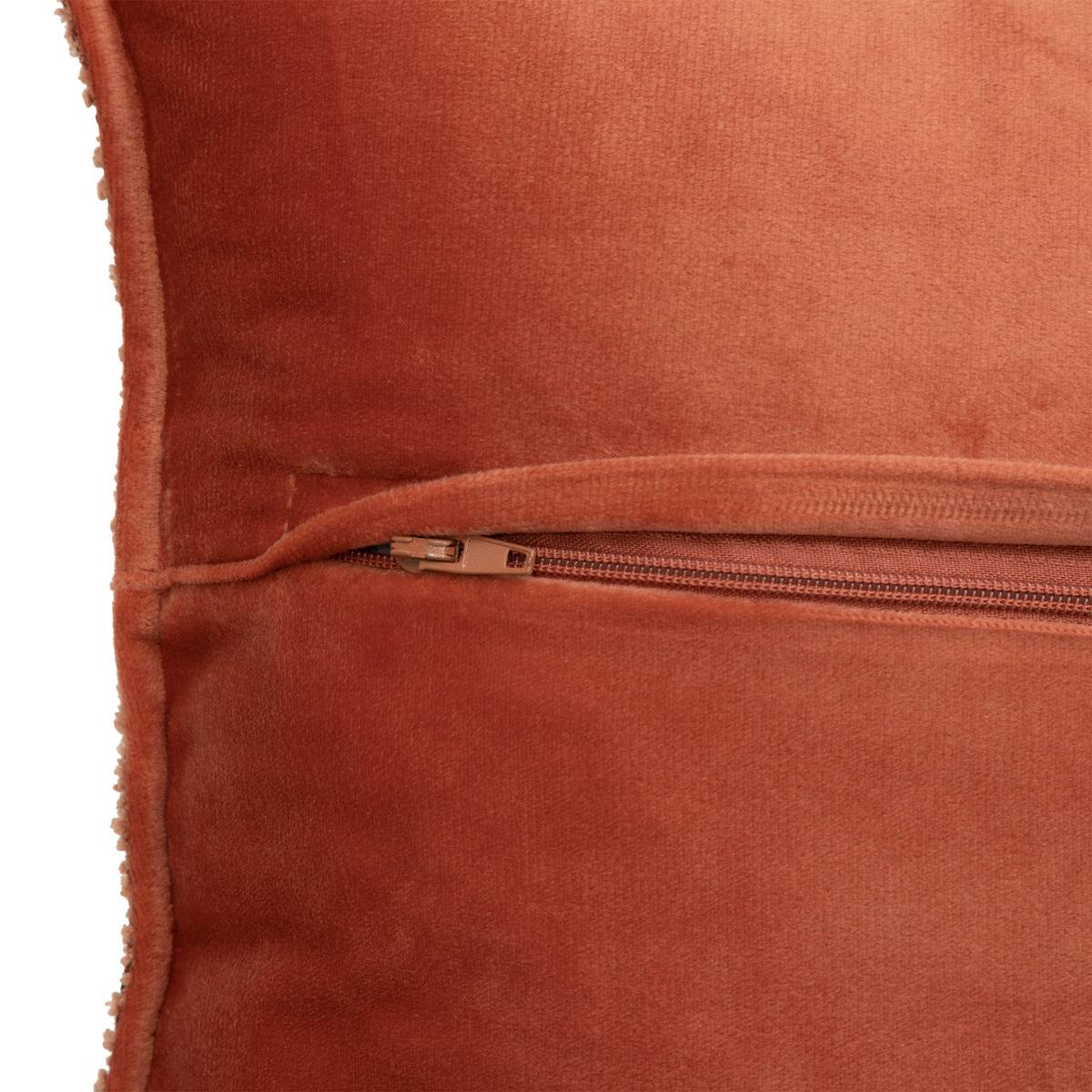 Coussin déhoussable en bouclette SOANA terracotta, ATMOSPHERA