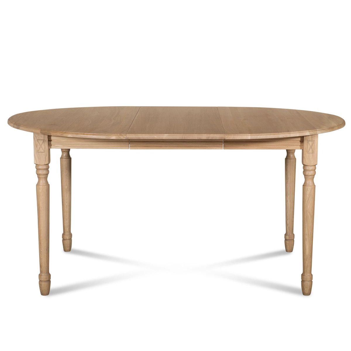 Table extensible ronde bois D115 avec 1 allonge et pieds tournés - VICTORIA chêne, HELLIN, DEPUIS 1862