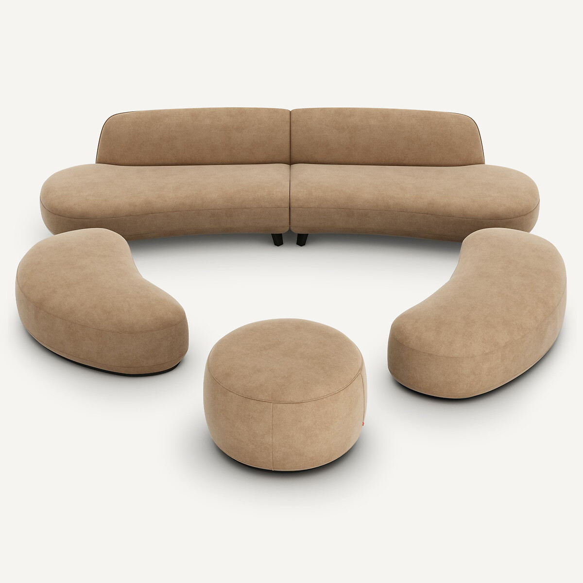 Repousa-pés em veludo stonewashed, ROSEBURY, design Emmanuel Gallina bege, EMMANUEL GALLINA X AM.PM