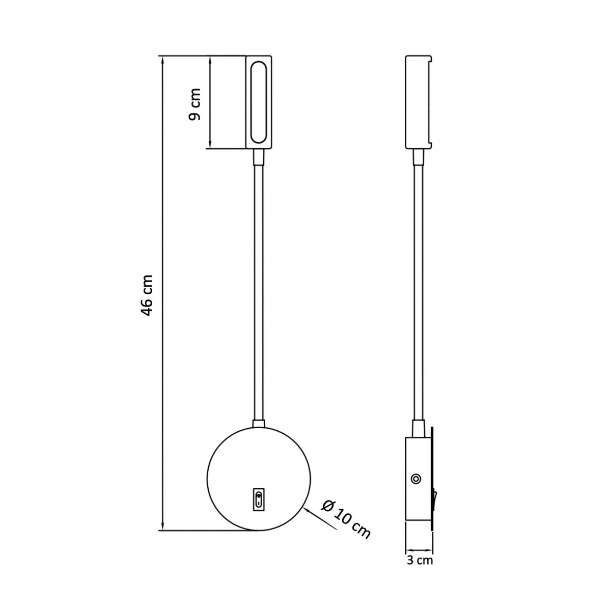 Liseuse LED orientable murale - NORMA blanc, KOSILUM