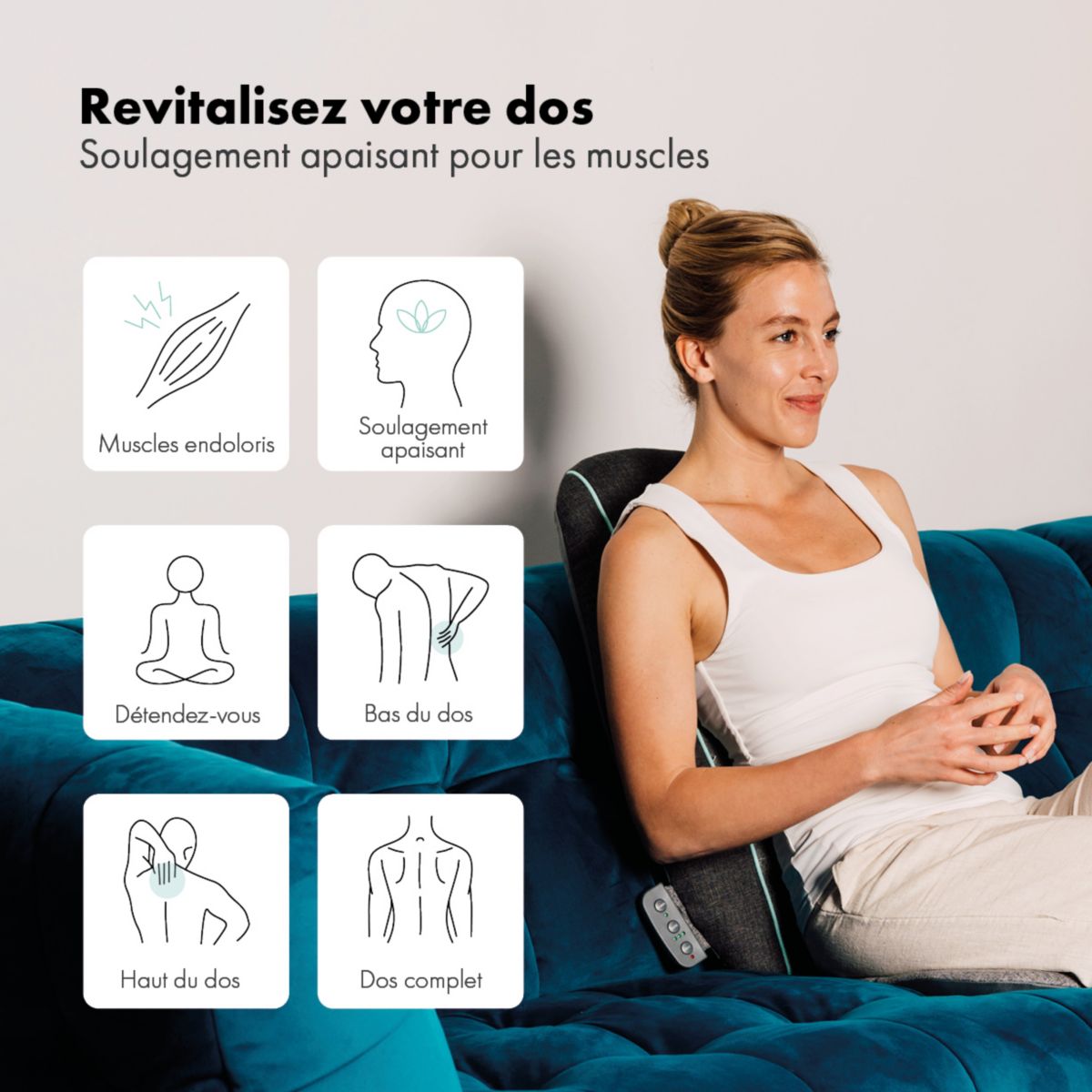 Siège de massage Etna spécialiste Shiatsu couleur unique, ZEN