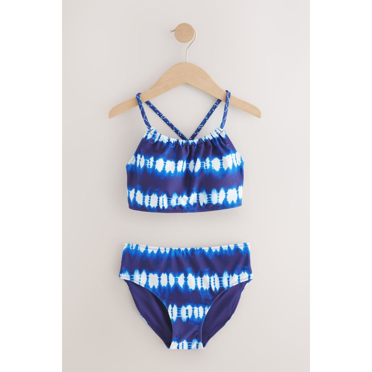 Bikini légèrement rembourré bleu/blanc, NEXT