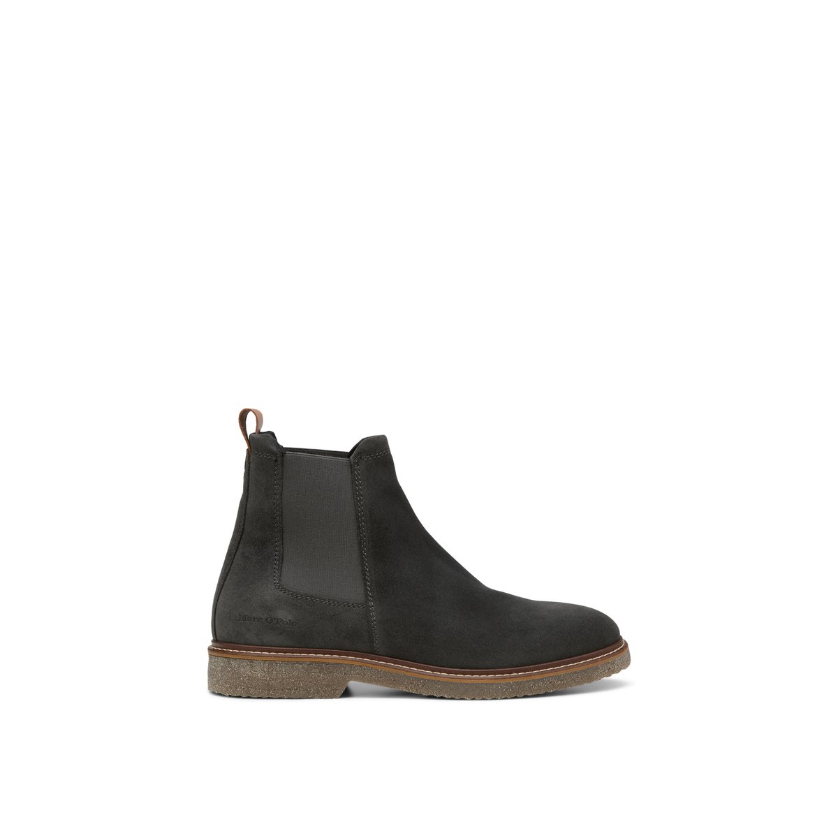Chelsea boot modèle Linus en cuir de vachette velours doux noir, MARC O'POLO