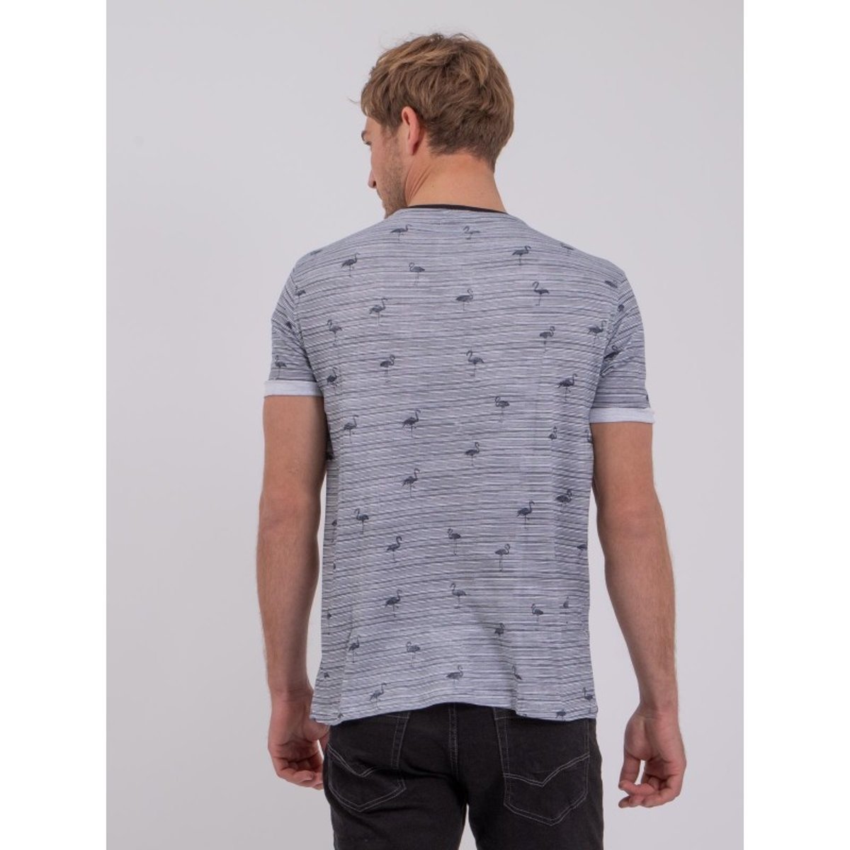 T-shirt Col Rond Pur Coton Nabalvine bleu marine, RITCHIE