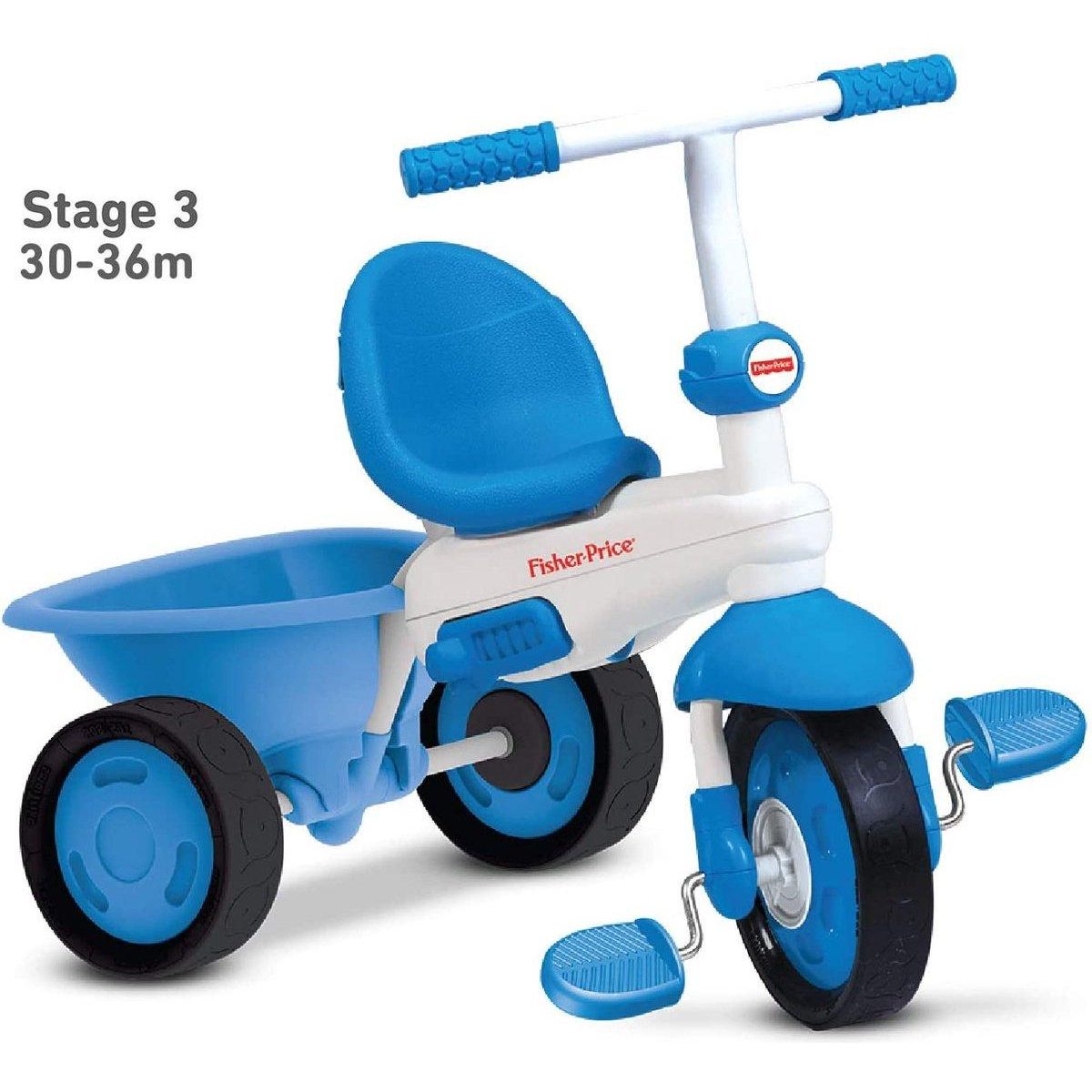 Tricycle Elite blanc - bleu couleur unique, SMARTRIKE