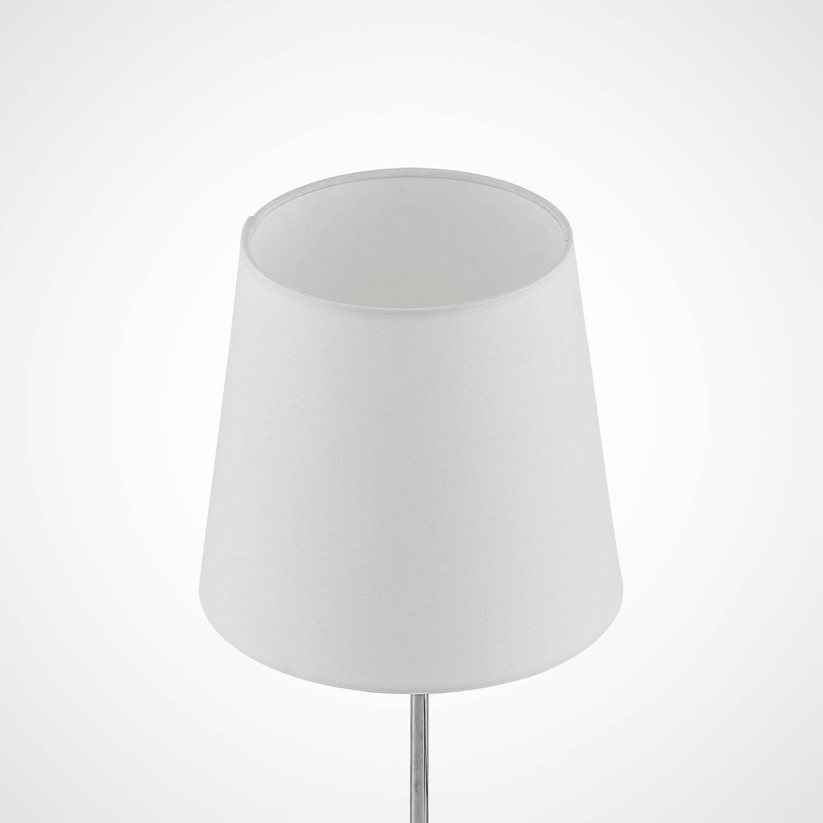 Lampe à poser en métal moderne, Leza chromé, blanc, LINDBY