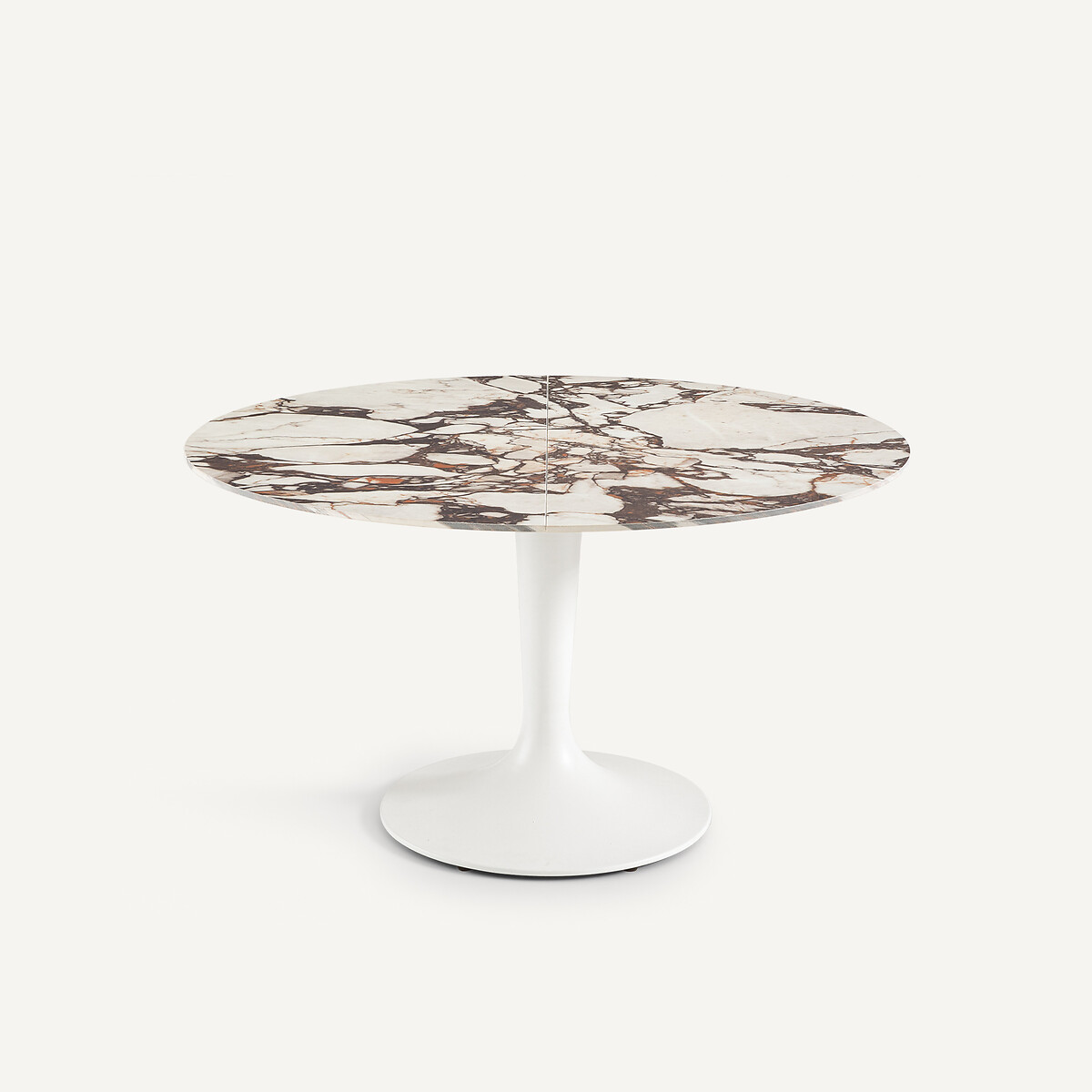 Plateau de table rond, extensible, en céramique, diamètre 135 à 180 cm, EXTENDO céramique marbre brique, AM.PM