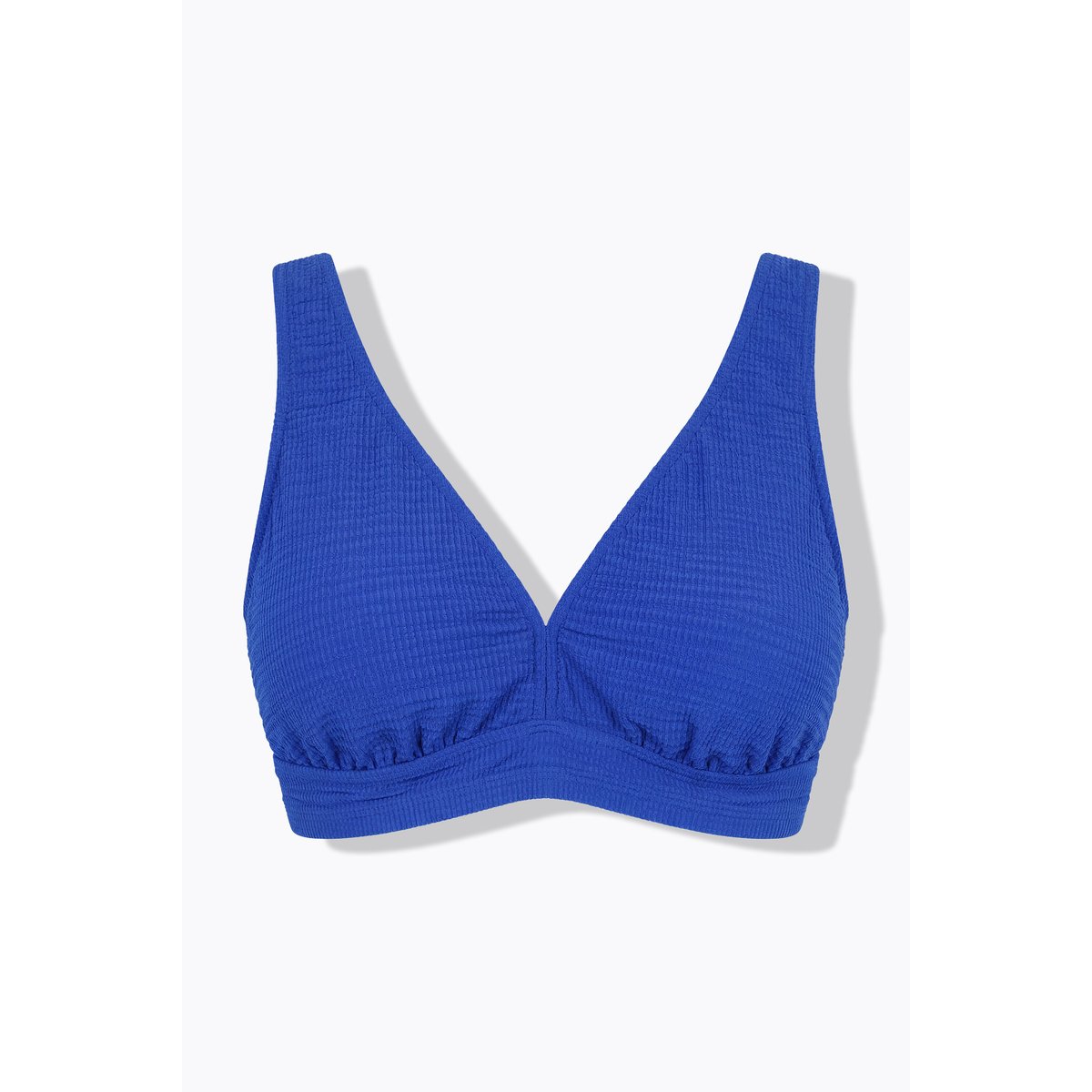 Haut de bikini texturé, bonnets souples bleu cobalt, STUDIO UNTOLD