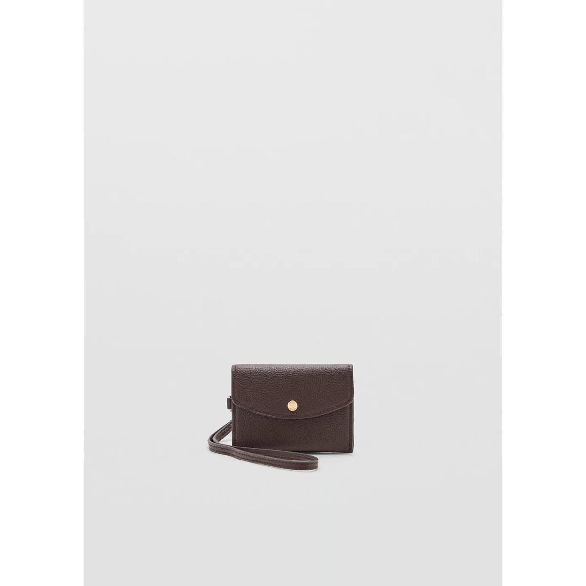 Porte-cartes à rabat avec bouton en forme de bijou chocolat, MANGO