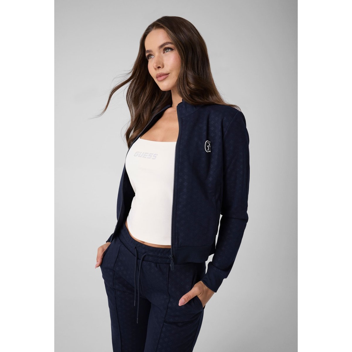 Sweatshirt En Mélange De Viscose bleu foncé, GUESS