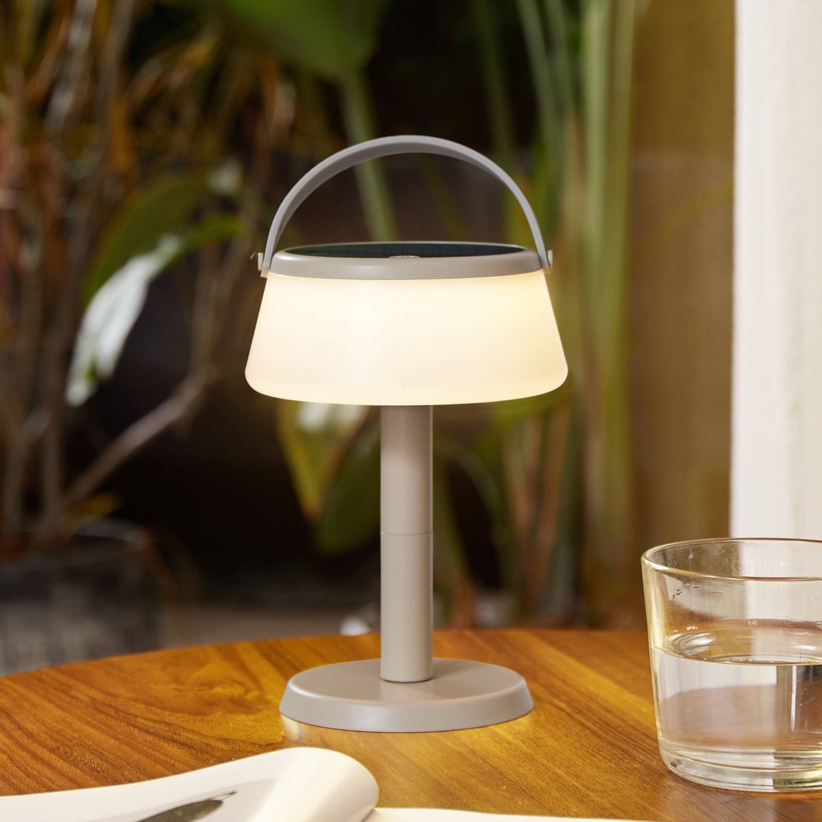 Luminaire de terrasse  moderneLED, Mikkel beige sable, blanc, LINDBY