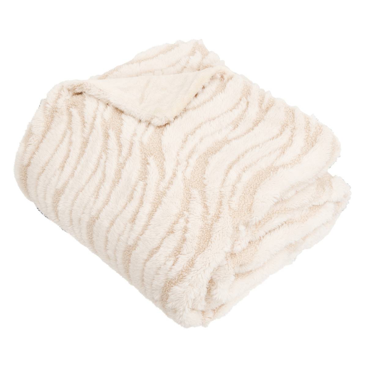 Plaid BOUCLY blanc chaud, ATMOSPHERA