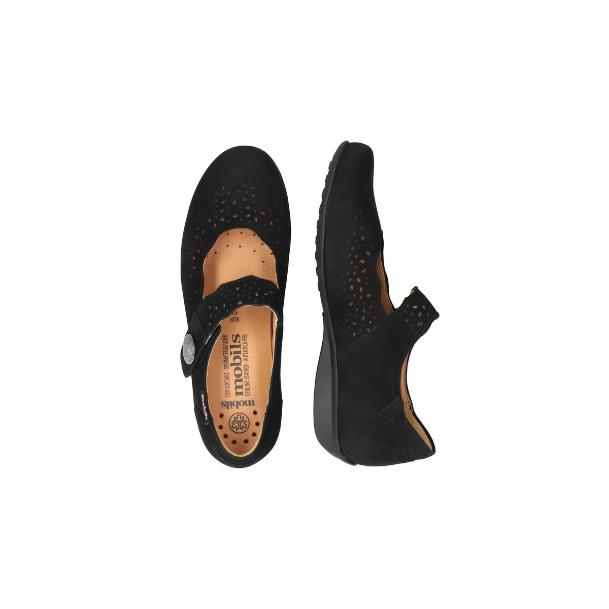 Ballerines en cuir FABIENNE noir 5115, MEPHISTO