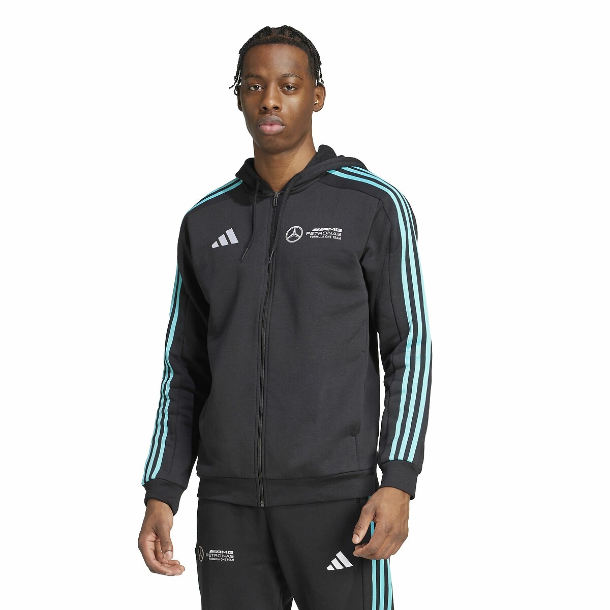 Sweat à capuche zippé Mercedes-AMG Petronas Formul noir, adidas Performance