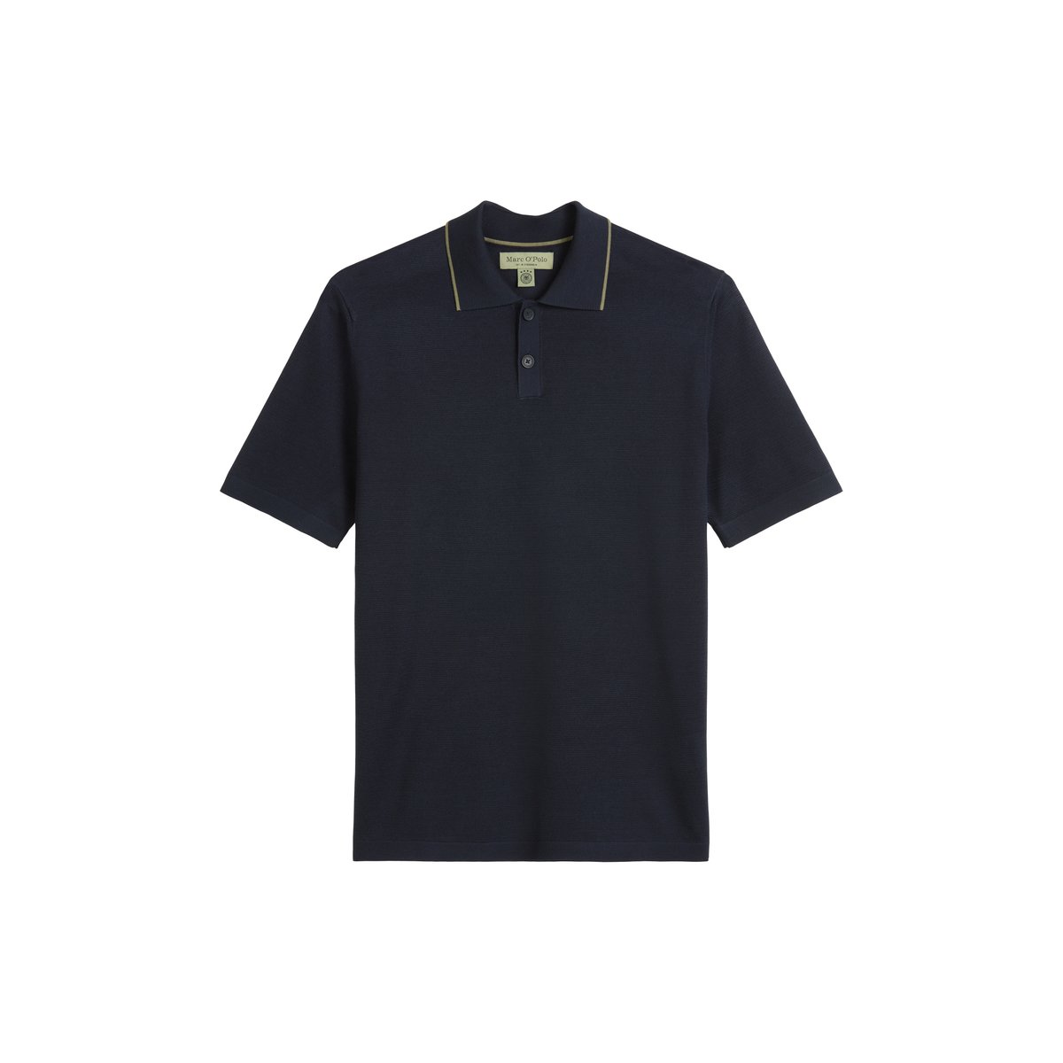 Polo en tricot DFB Travel Collection en pur coton bio bleu foncé, MARC O'POLO
