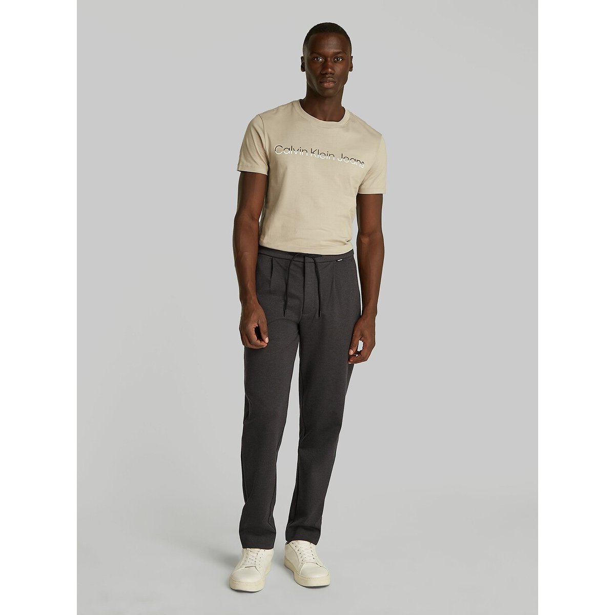 Pleated Tapered Trousers black, CALVIN KLEIN