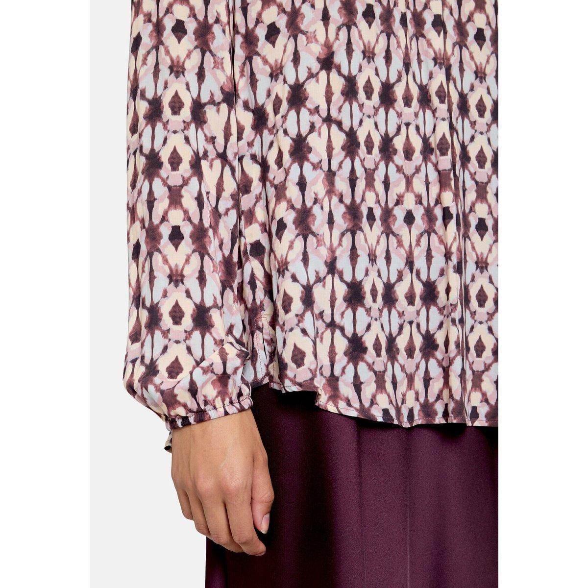 T-shirt façon blouse à motifs violet/rose, CARTOON