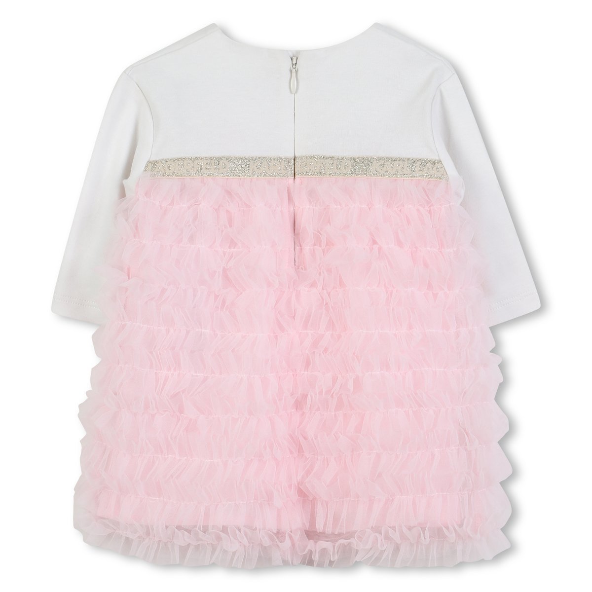 Tenue de cérémonie en coton ecru rose, KARL LAGERFELD KIDS