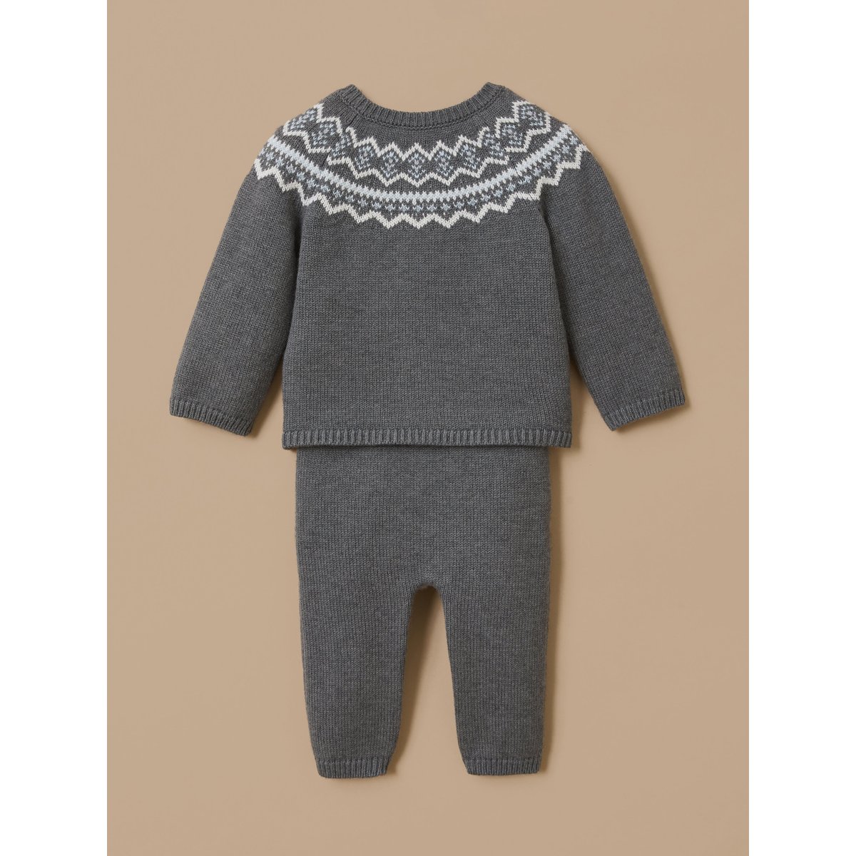 Ensemble motif jacquard gris chine, CYRILLUS