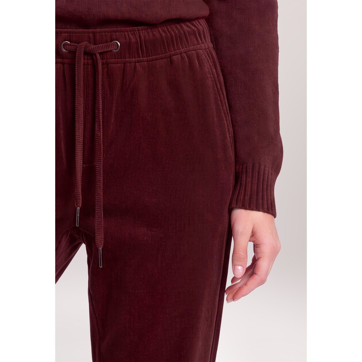 Pantalon casual à taille élastique fall burgundy, BETTY & CO