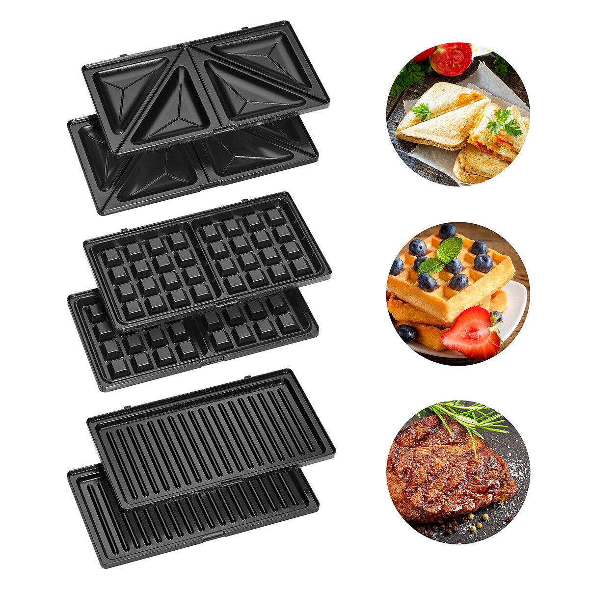 Sanduicheira 3 em 1, da Clatronic preto/inox, CLATRONIC