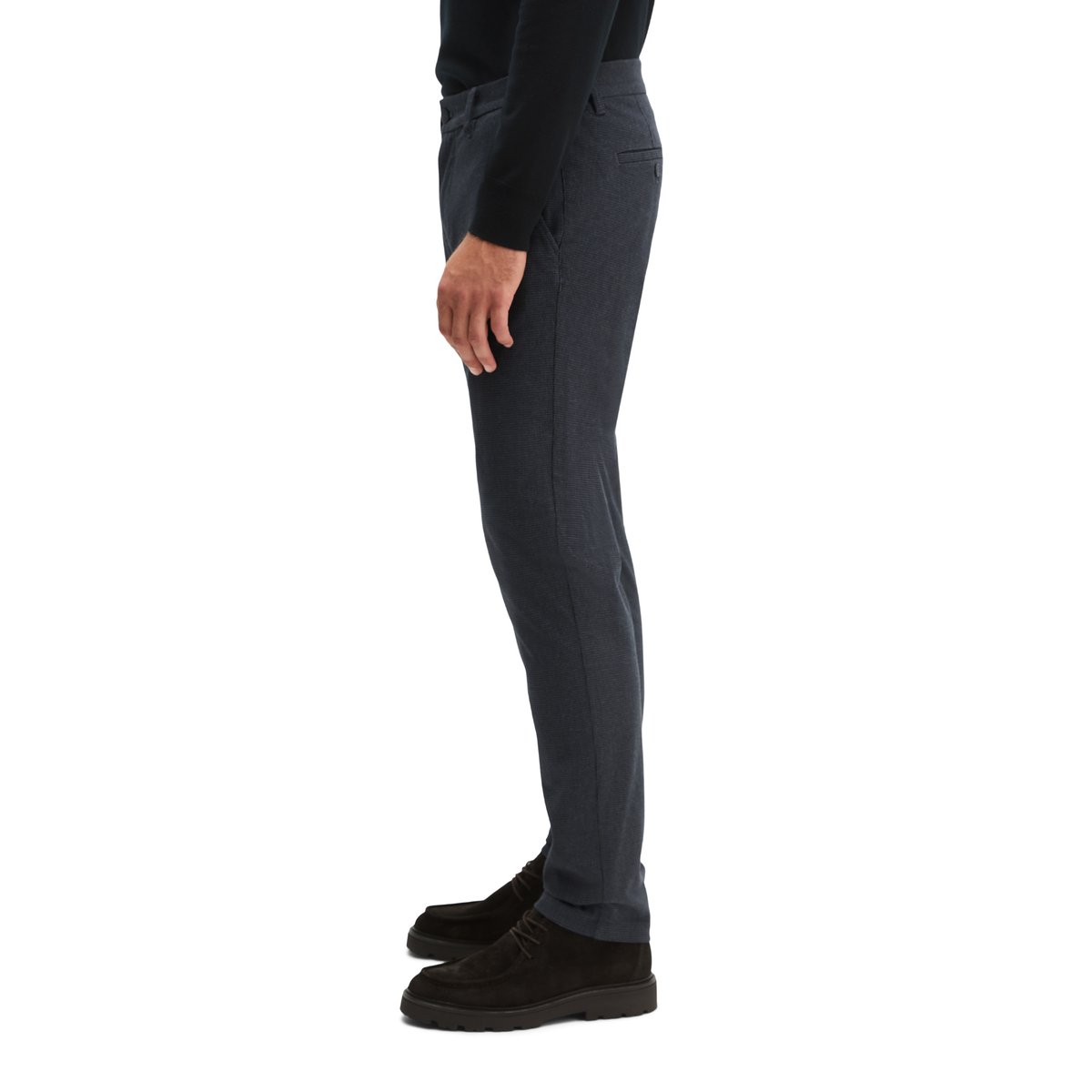 Chino modèle Stig, coupe jogger en mélange élastique de coton bio et de viscose noir, MARC O'POLO