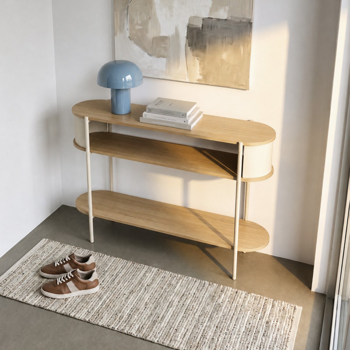 Console en bois et métal L100cm- PACO beige, DRAWER