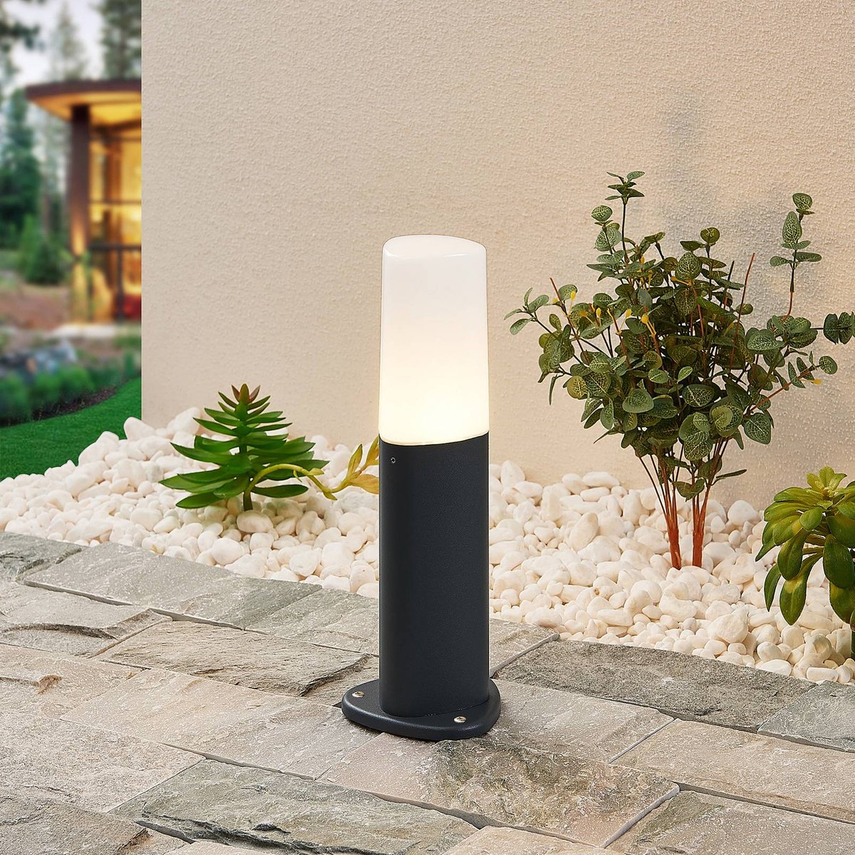Luminaire extérieur en aluminium moderne anthracite, blanc, LUCANDE