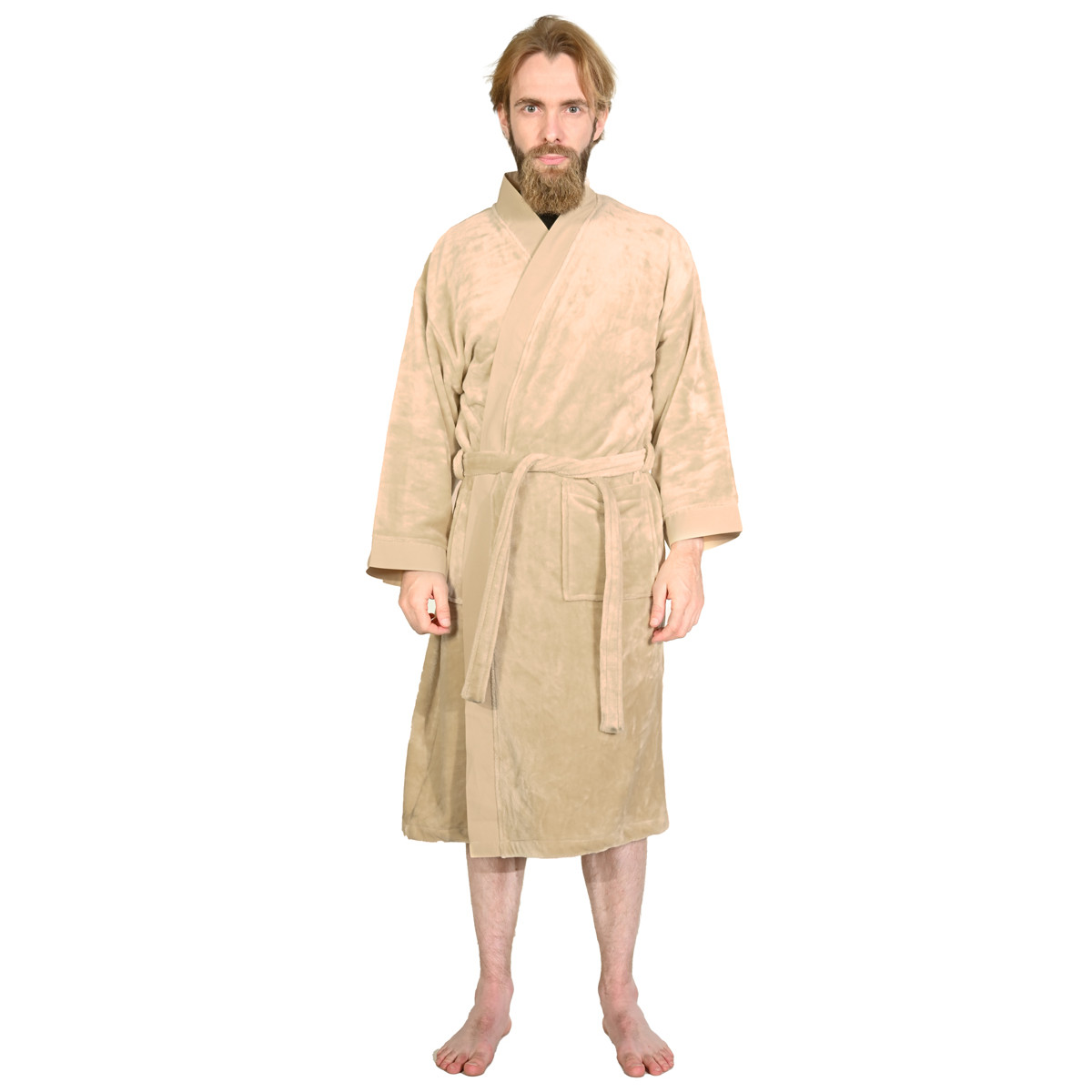 Robe de chambre velours léger mixte LAHTI ficelle, SENSEI MAISON