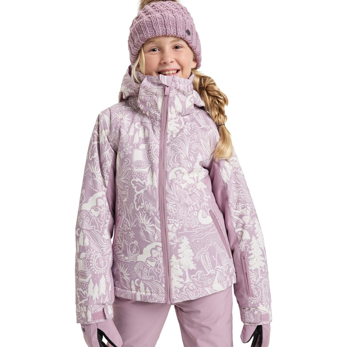 Veste de snow technique FREE JET. rose discreet mauve winterland, ROXY