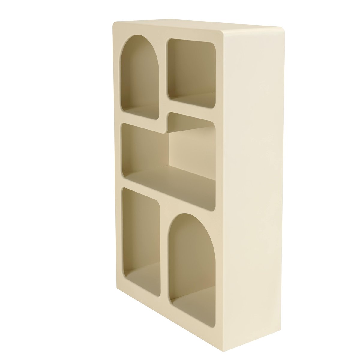 Etagère 5 niches 60x24cm en bois peint couleur beige NELIA beige, PIER IMPORT