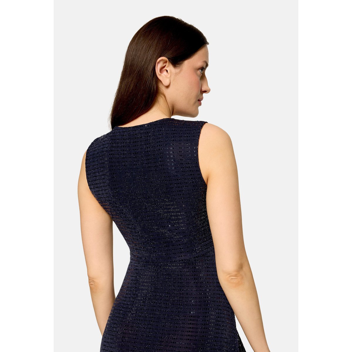 Robe de cocktail au look scintillant bleu foncé/gris, VERA MONT