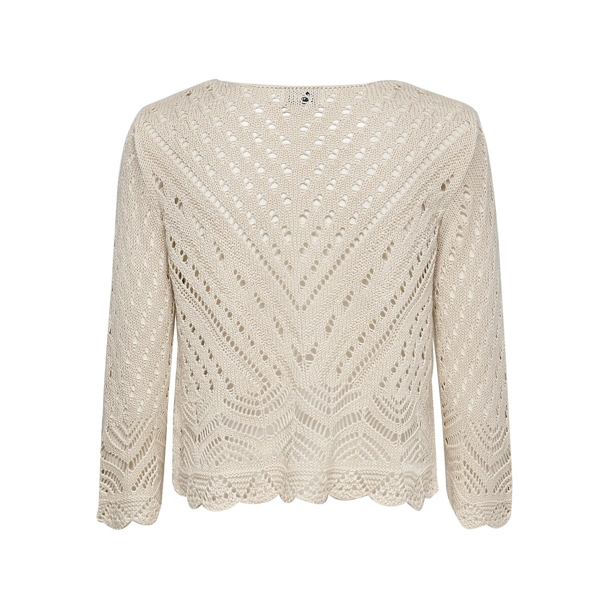 Maglione corto in crochet crema, JDY